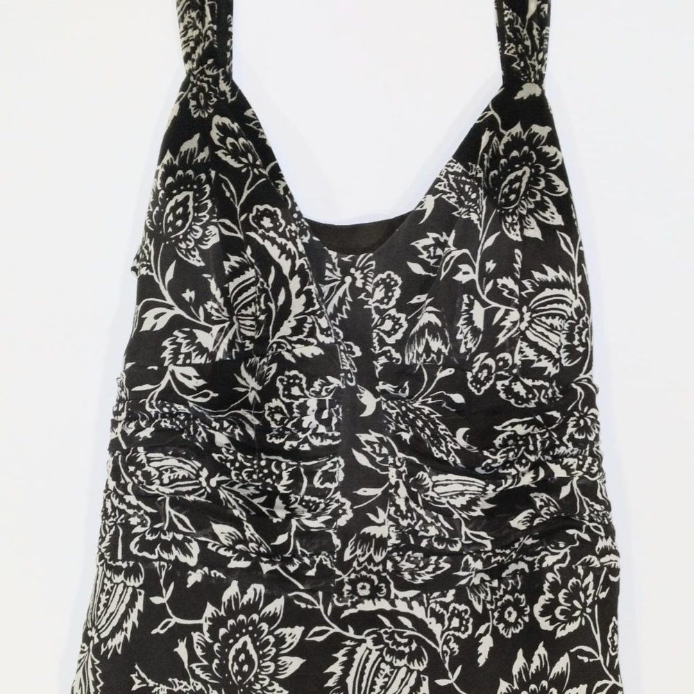 Ann Taylor's Brown With Beige Floral Print, Women's Top, Size 6